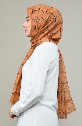 Elmina Desenli Pamuk Şal 360-106 Hardal 360-106