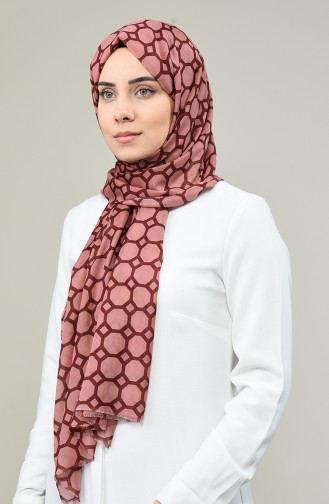 Elmina Patterned Cotton Shawl Rose Dried 630-108