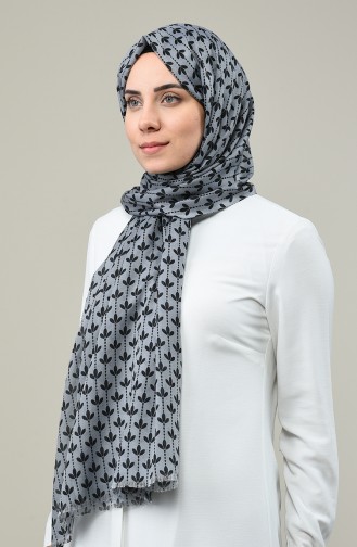 Elmina Patterned Cotton Shawl 850-104 Grey 850-104