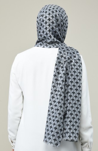 Elmina Patterned Cotton Shawl 850-104 Grey 850-104