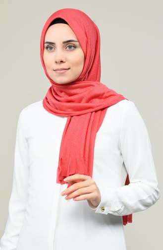 Practical Silvery Viscose Shawl Pomegranate Color 7007-14
