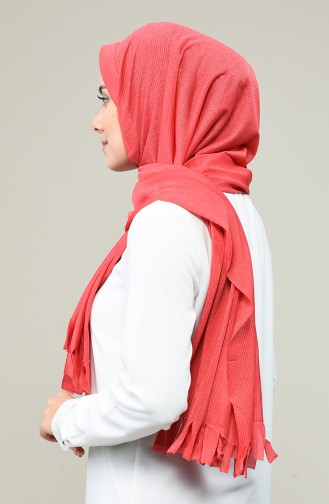 Practical Silvery Viscose Shawl Pomegranate Color 7007-14