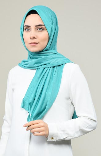 Practical Silvery Viscose Shawl Turquoise 7007-15