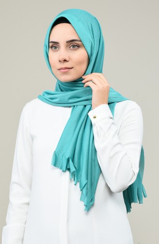 Practical Silvery Viscose Shawl Turquoise 7007-15