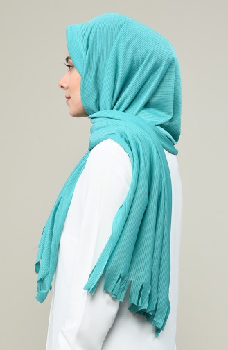 Practical Silvery Viscose Shawl Turquoise 7007-15