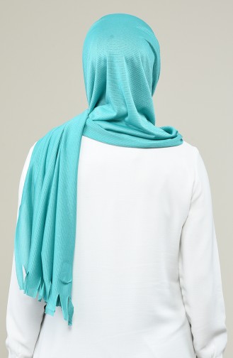 Practical Silvery Viscose Shawl Turquoise 7007-15