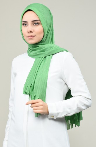 Practical Silvery Viscose Shawl Green 7007-16