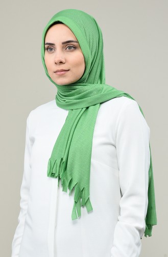 Practical Silvery Viscose Shawl Green 7007-16