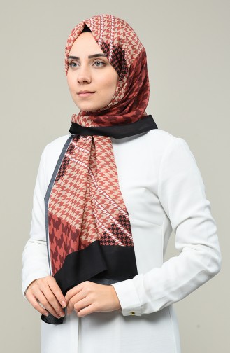 Patterned Cotton Shawl Brick 95331-02