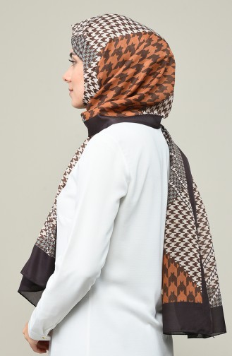 Patterned Cotton Shawl Brown Tobacco 95331-03