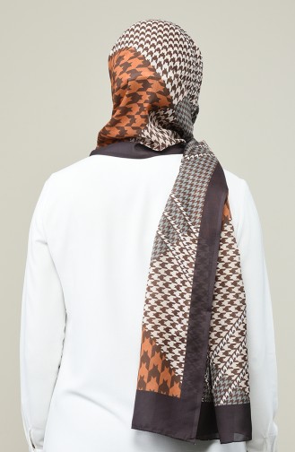 Patterned Cotton Shawl Brown Tobacco 95331-03