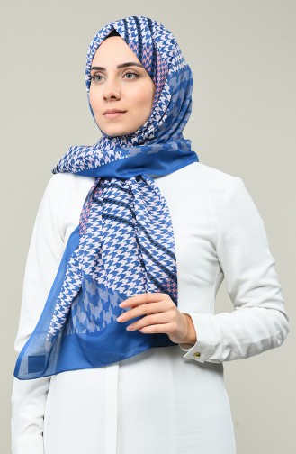 Patterned Cotton Shawl Indigo 95331-04