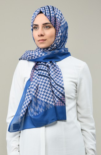 Patterned Cotton Shawl Indigo 95331-04