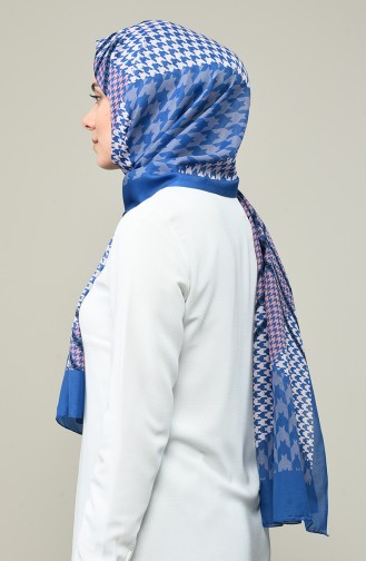 Patterned Cotton Shawl Indigo 95331-04