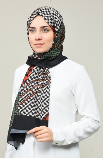 Patterned Cotton Shawl Black Brick 95331-07