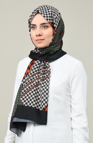 Patterned Cotton Shawl Black Brick 95331-07