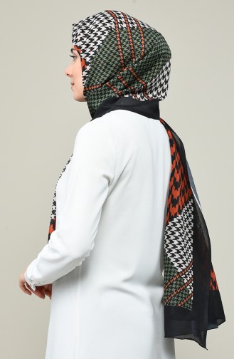 Patterned Cotton Shawl Black Brick 95331-07