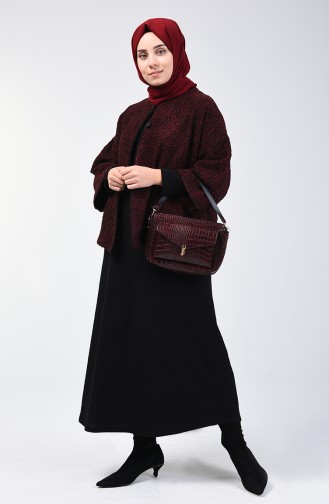 Ensemble Deux Pieces Veste Robe 4448-02 Bordeaux 4448-02