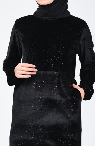 Robe Velours à Paillettes 81781-01 Noir 81781-01