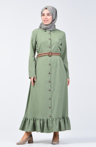 Kleid mit Gürtel 2104-01 Khaki 2104-01