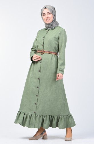 Kleid mit Gürtel 2104-01 Khaki 2104-01