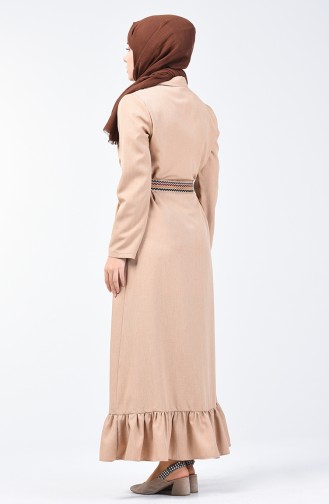 Kleid mit Gürtel 2104-02 Beige 2104-02