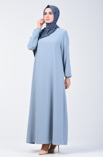 Aerobin Fabric Sleeve Elastic Dress Blue 0061-13