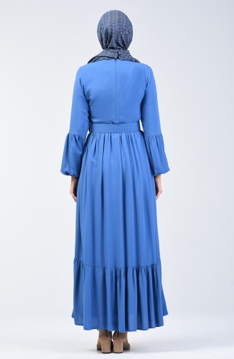 Belt Detailed Dress 4534-06 Indigo 4534-06