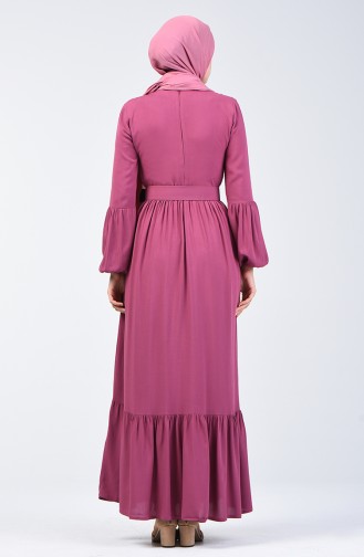 Belt Detailed Dress 4534-07 Dry Rose 4534-07