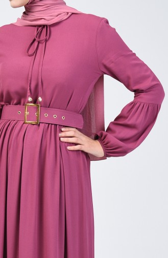 Belt Detailed Dress 4534-07 Dry Rose 4534-07