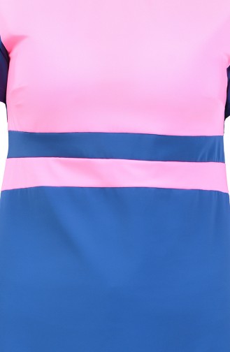 Short Sleeve Pool Swimsuit 0118-05 Dry Rose Navy Blue 0118-05