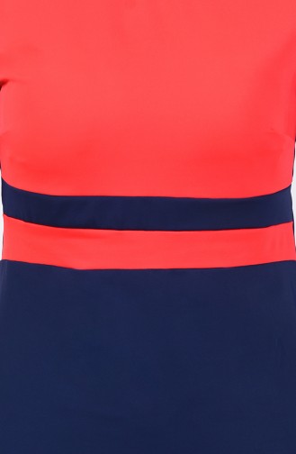 Short Sleeve Pool Swimsuit 0118-12 Dark Navy Blue 0118-12