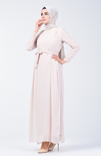 Chiffon Detaillierte Overall 1411-03 Grau Weiss 1411-03