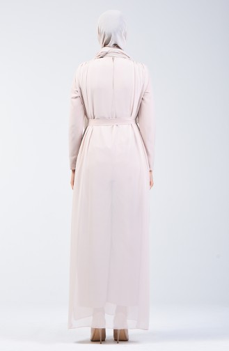 Chiffon Detaillierte Overall 1411-03 Grau Weiss 1411-03