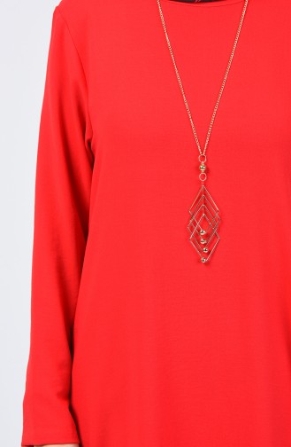 Tunique Simple avec Collier 0051-09 Rouge 0051-09