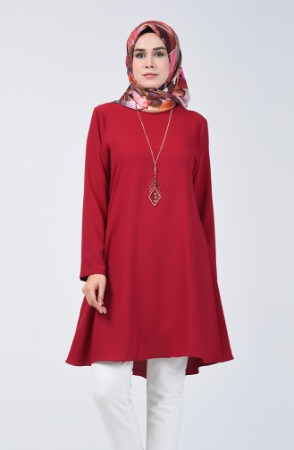 Plain Tunic with Necklace Cherry 0051-10