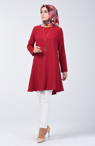 Plain Tunic with Necklace Cherry 0051-10