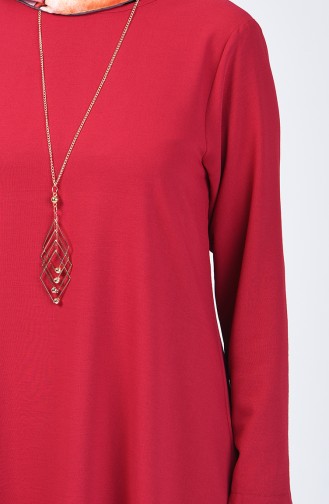 Plain Tunic with Necklace Cherry 0051-10