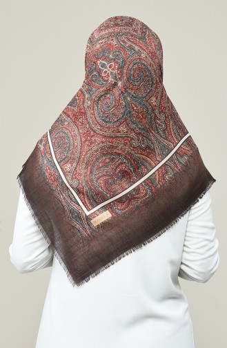 Ethnic Patterned Scarf Brown 2462-04