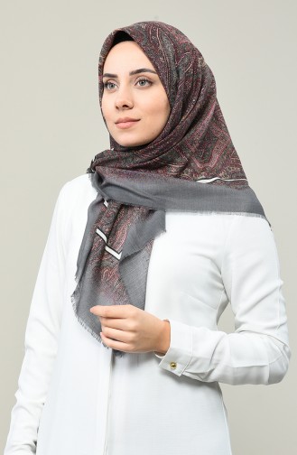 Ethnic Patterned Scarf Gray 2462-05