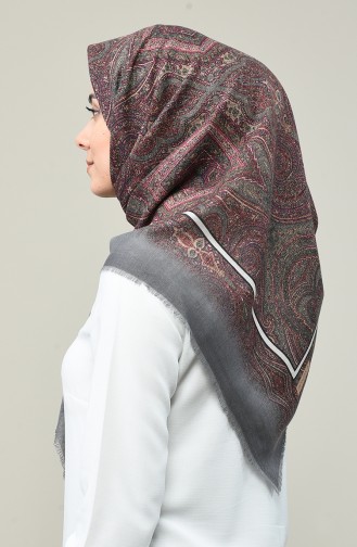 Ethnic Patterned Scarf Gray 2462-05
