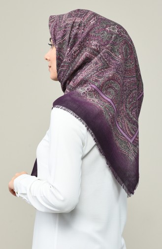 Ethnic Patterned Scarf Purple 2462-11