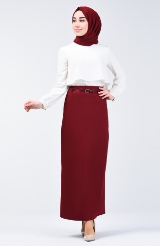 Claret Red Skirt 2114-02