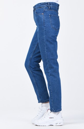 Mom Jeans mit Tasche 1002-01 Jeans Blau 1002-01