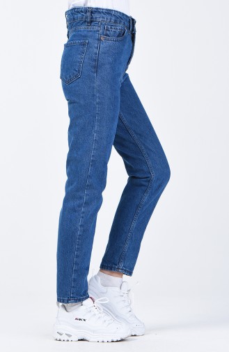 Mom Jeans mit Tasche 1002-01 Jeans Blau 1002-01