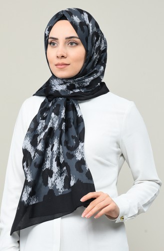 Patterned Cotton Shawl Black 95330-04