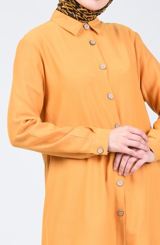 Buttoned Tunic Trousers Double Suit Mustard 1310-01