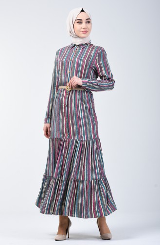 Striped Viscose Dress 0355-03 Smoke 0355-03