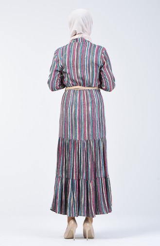 Striped Viscose Dress 0355-03 Smoke 0355-03