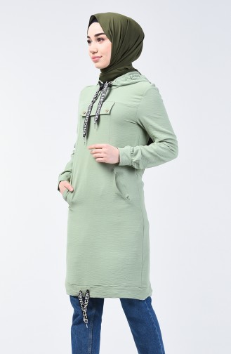 Hooded Sports Tunic 1405-04 Almond Green 1405-04